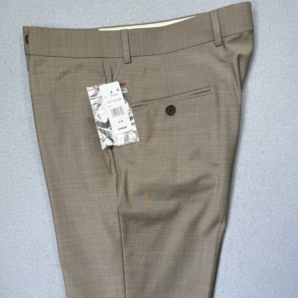 Brooks Brothers Men's Classic-Fit Wool Blend Suit Pant Beige 32x30 $190